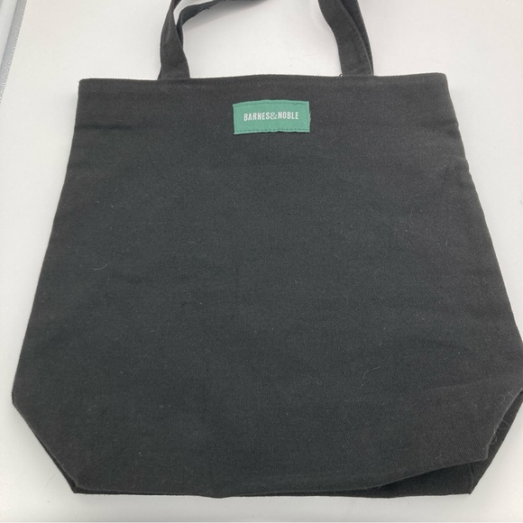 Barnes & Noble Books Repeating Logo Snap Top Canvas Tote Bag - Picture 2 of 8